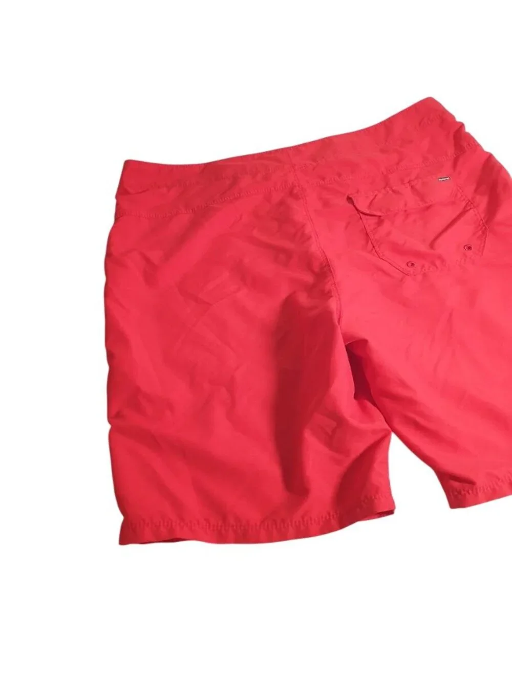 Hurley Men Red Board Shorts American Flag Logo Waist 36 Back Pocket 20 Inch